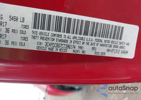 2012 Dodge Journey Sxt из США, поврежденный, VIN 3C4PDCBG7CT396174